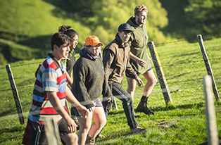 image of cadets walking uphill