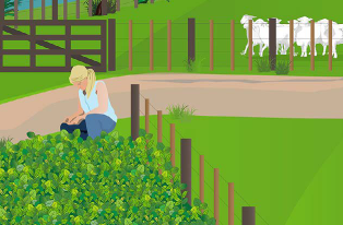 image of female farmer tending to forages