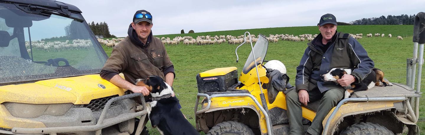 image of Bill and Gareth McCall  on quad bikes
