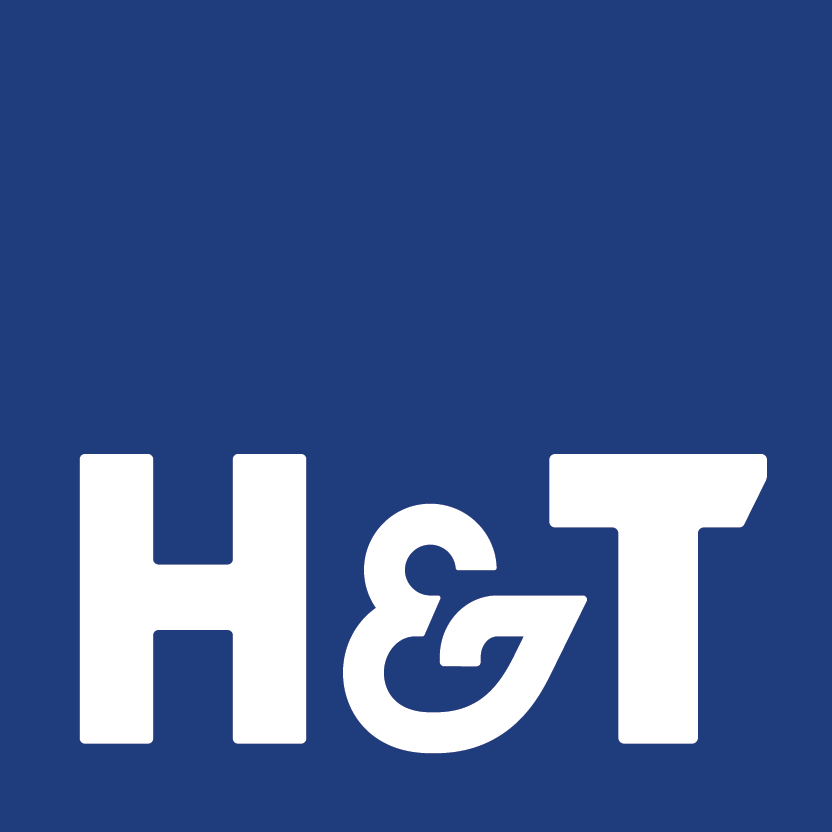 H&T blue background logo