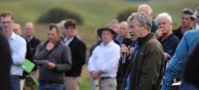 image of field day speaker and farmers