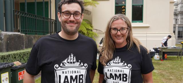 image of B+LNZ Inc staff at National Lamb Day BBQ at parliament