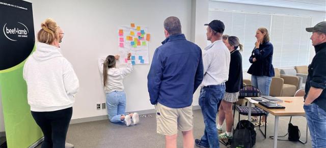 image of workshop attendee around whiteboard
