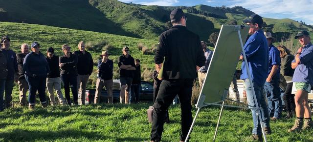 field day with two speakers and a whiteboard in Gisborne
