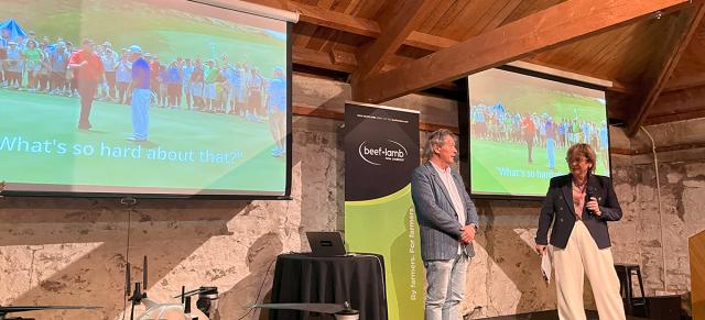 image of beef lamb event with two speakers