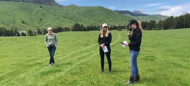 image of three women presenting at field day