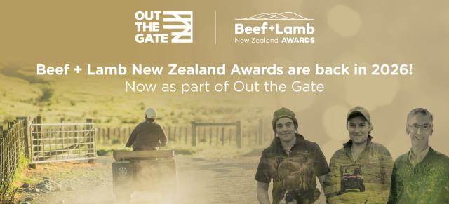 image of updated 2026 B+LNZ Awards banner co branded with Out the Gate