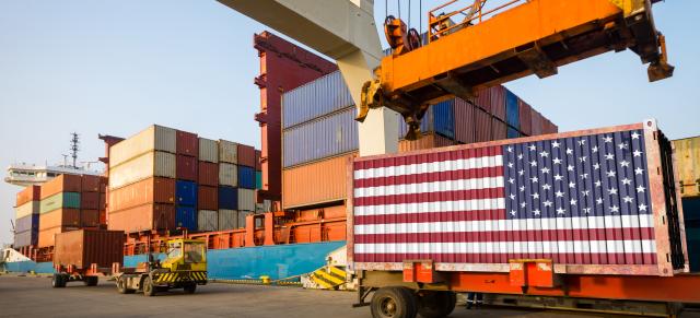 image of exports and usa flag