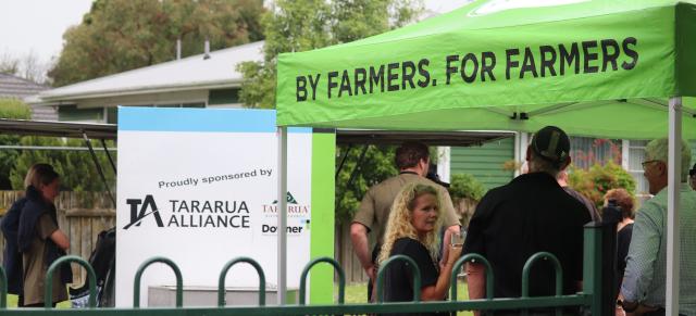 image of B+LNZ branded tent outside with particpants