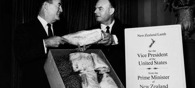 image of two men in black and white with NZ lamb