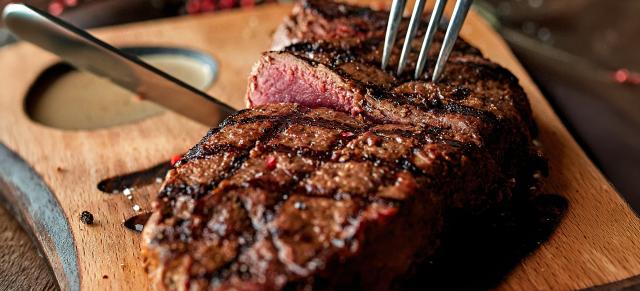 image of steak being cut