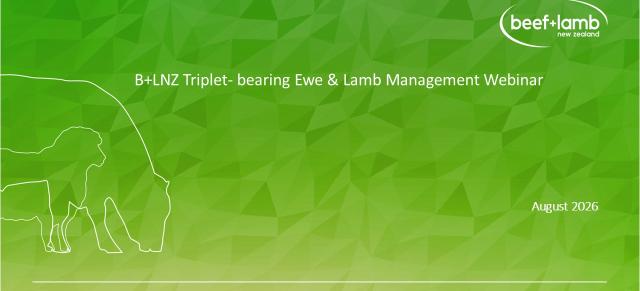 Triplet-bearing ewe management webinar