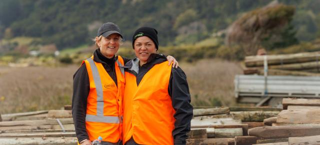 image of two females on-farm at field day