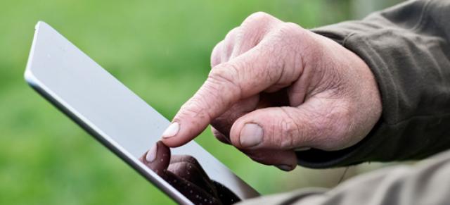 farmer using tablet