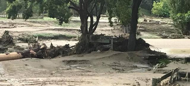 flood damage flood damaged pasture