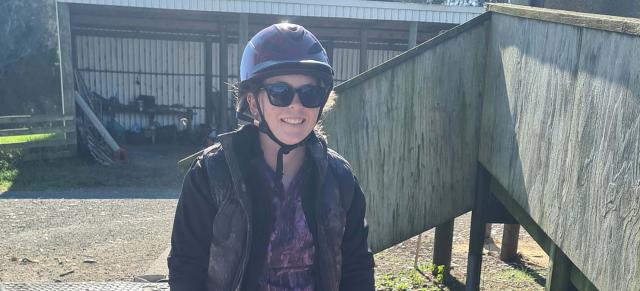 image of girl on quad