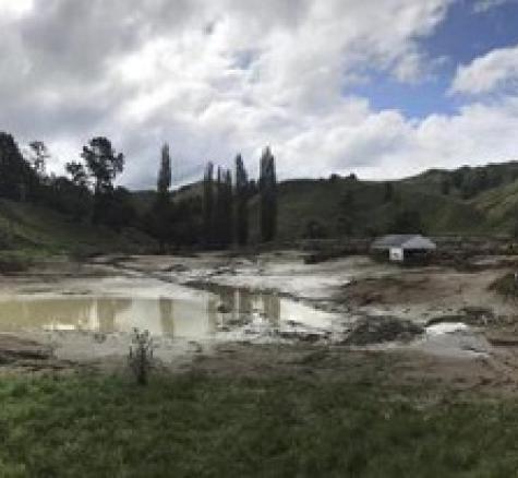 image of damaged farm from Cyclone Gabrielle