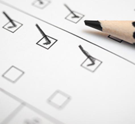 image of survey and pencil