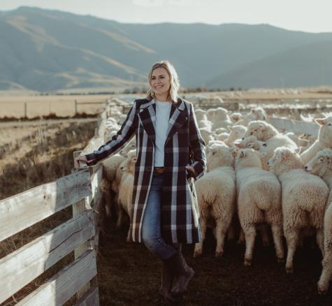 Image of Charlotte Bell on farm in yards
