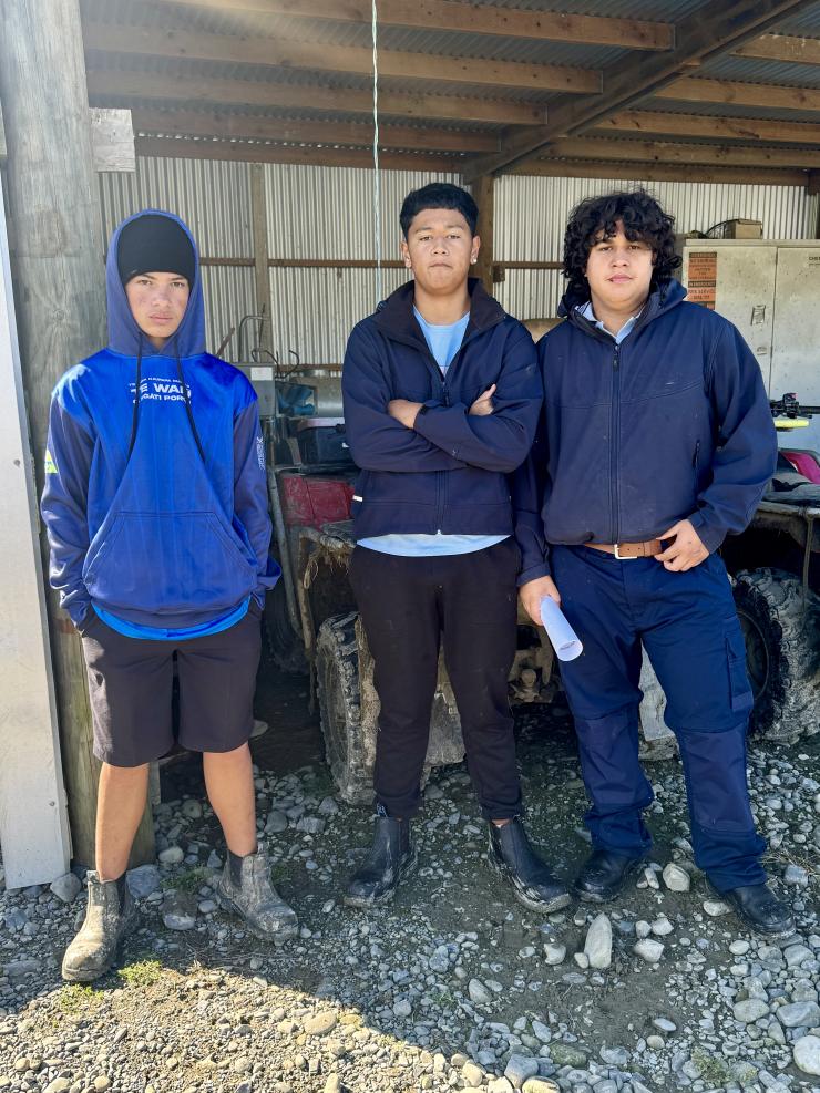 image of young maori boys standing in shed