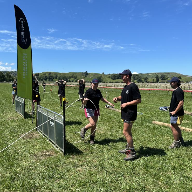image of students using hose during activity
