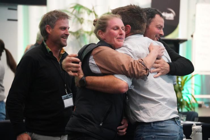 people hugging at AgInnovation