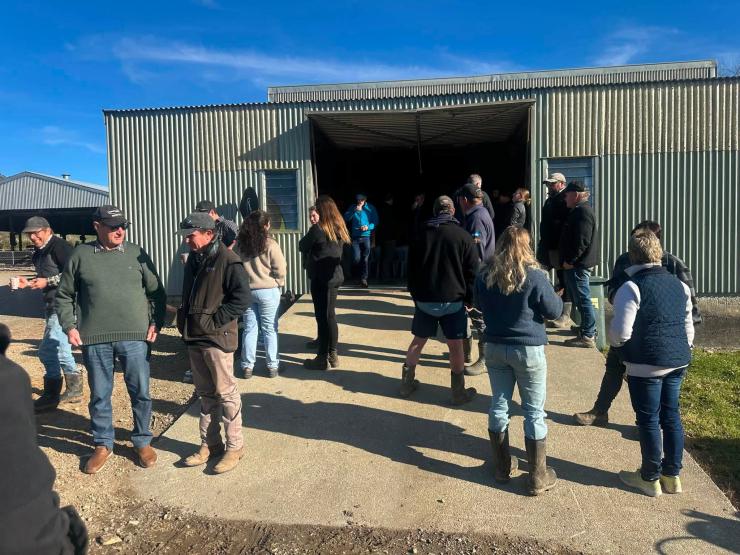 image of people outside shed