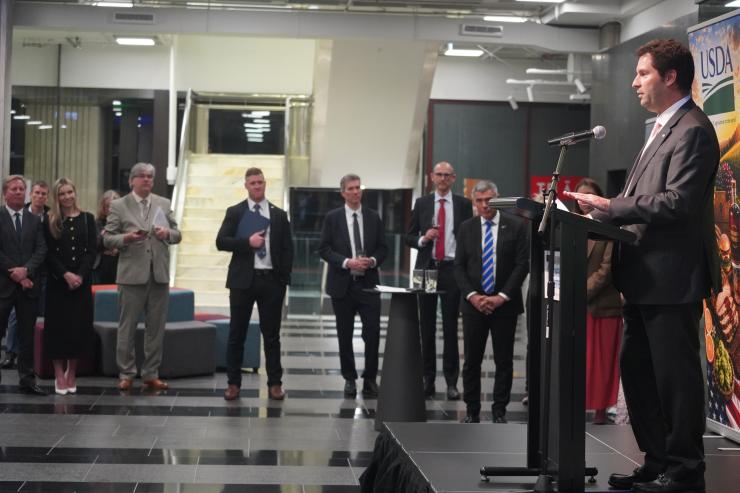 US ambassador speaking at event