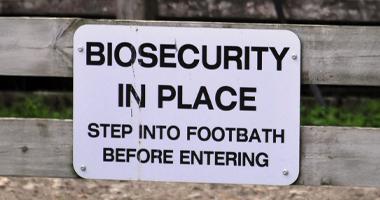 image of biosecurity warning message