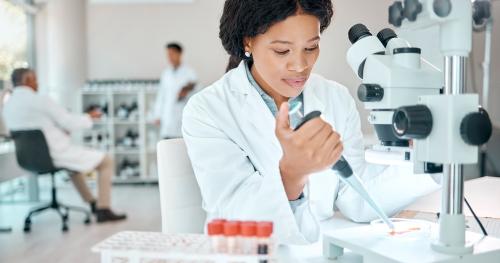 image of lab and tech analysing sample