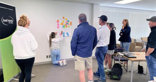 image of workshop attendee around whiteboard