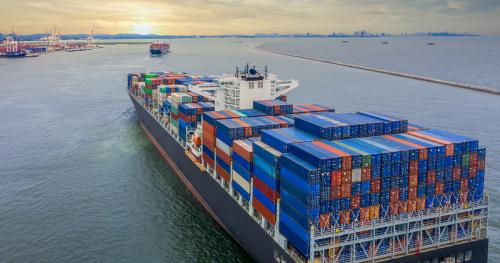 image of trade ship on US waters