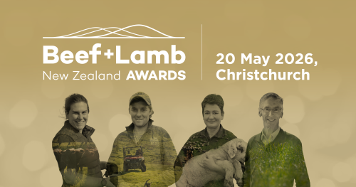 Awards banner with four past winners and a lamb featured 