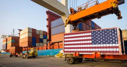 image of exports and usa flag
