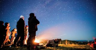image of farming looking at stars in sky