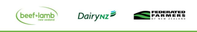 banner with B+LNZ, Federated Farmers and DairyNZ