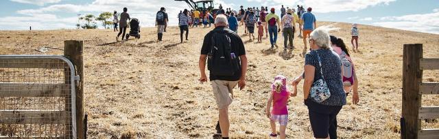 image of family entering gates of open farms day