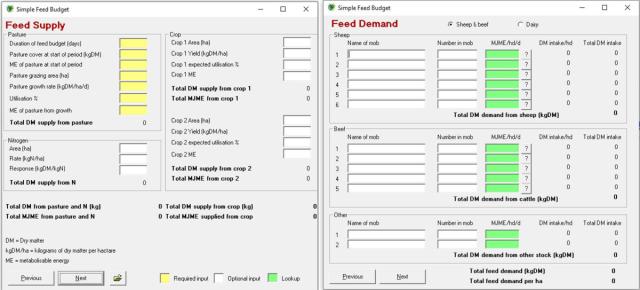 image of feed budgeting template