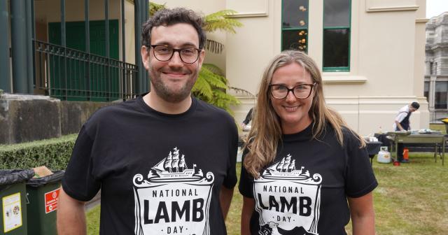 image of B+LNZ Inc staff at National Lamb Day BBQ at parliament