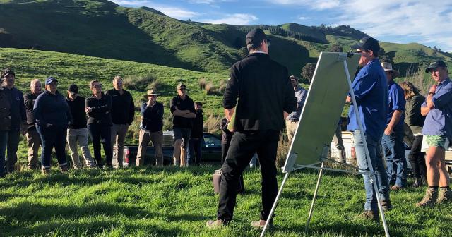 field day with two speakers and a whiteboard in Gisborne