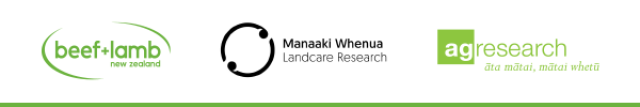 banner showing three logos for B+LNZ , AgResearch and Landcare Research