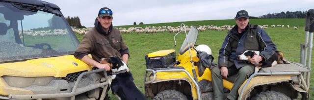 image of Bill and Gareth McCall on quad bikes