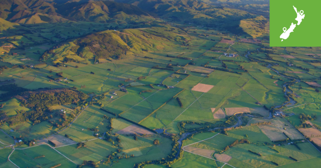 image of farm with small nz icon