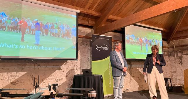 image of beef lamb event with two speakers