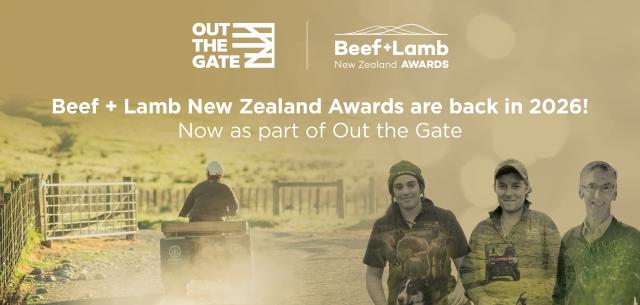 image of updated 2026 B+LNZ Awards banner co branded with Out the Gate