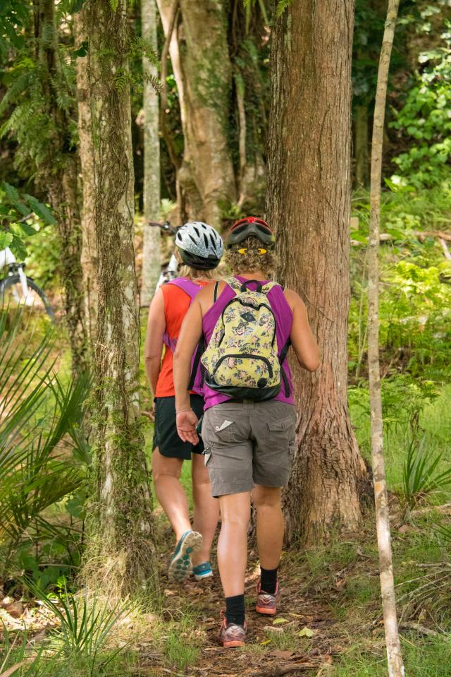 trampers on the Coast Cycle Trail
