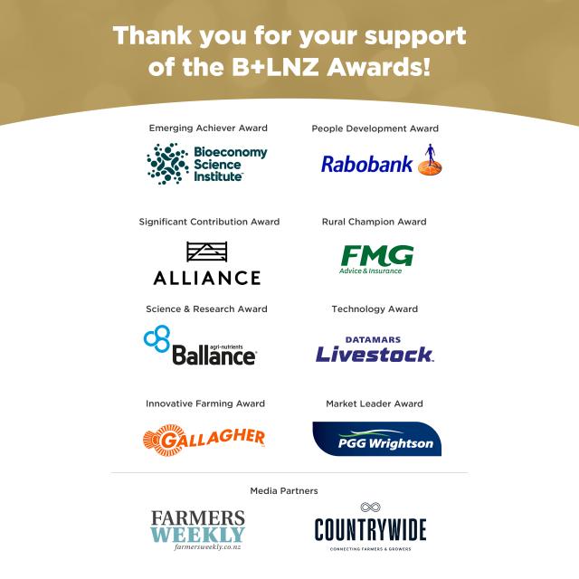 B+LNZ Award sponsors