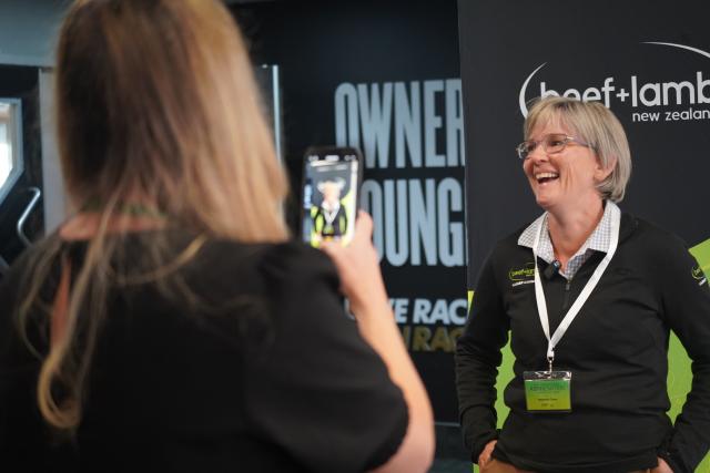 Image of B+LNZ councillor Natasha Cave being filmed 