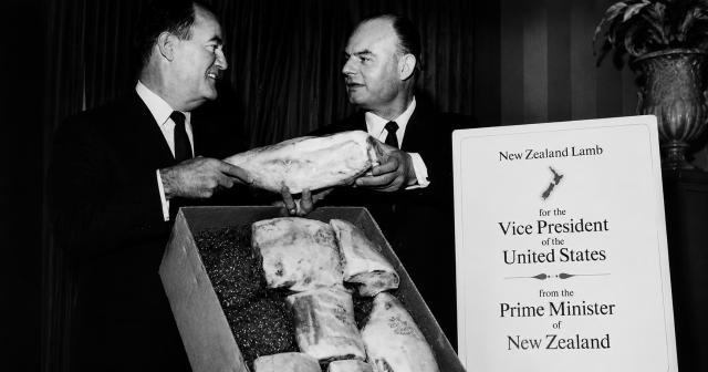image of two men in black and white with NZ lamb