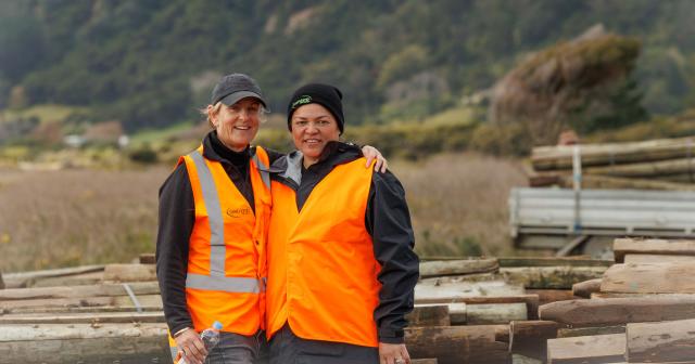 image of two females on-farm at field day